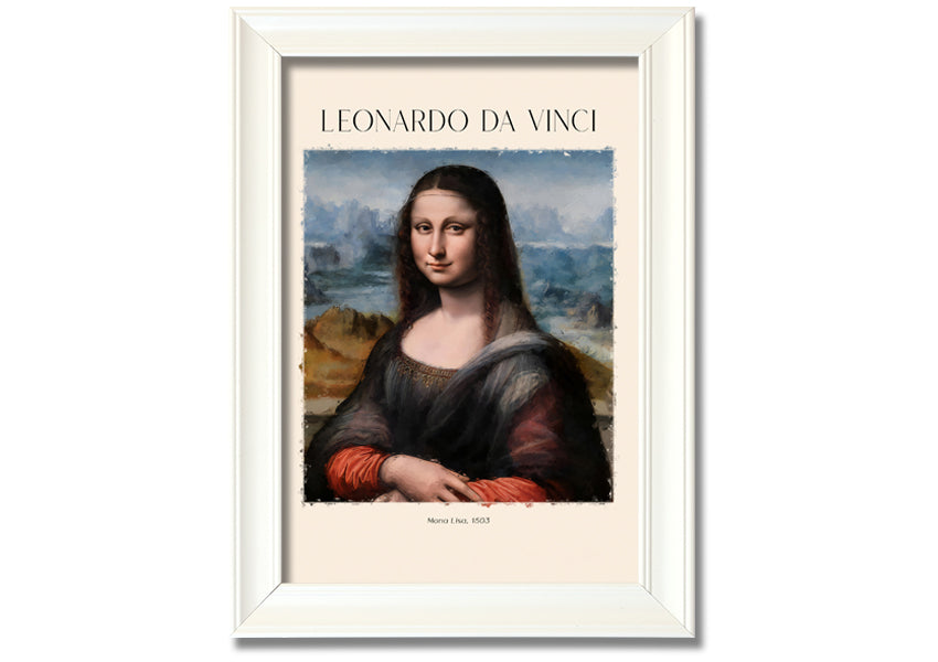 Mona Lisa 1503 by Leonardo Da Vinci, printed on coated polyester canvas, mounted on a 44mm box frame, ready to hang.