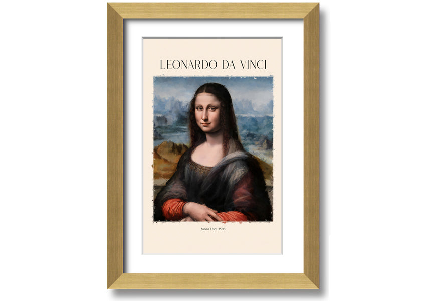 Mona Lisa 1503 by Leonardo Da Vinci, printed on coated polyester canvas, mounted on a 44mm box frame, ready to hang.