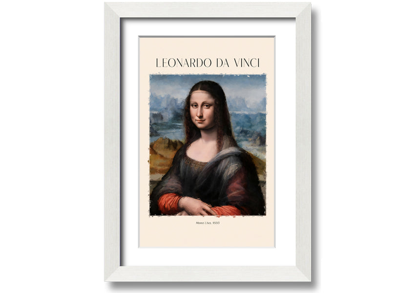 Mona Lisa 1503 by Leonardo Da Vinci, printed on coated polyester canvas, mounted on a 44mm box frame, ready to hang.