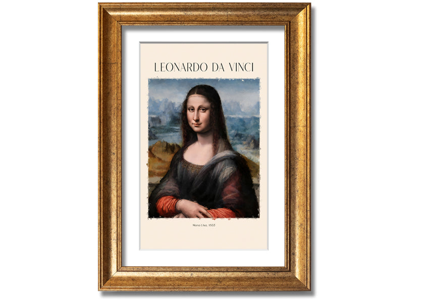 Mona Lisa 1503 by Leonardo Da Vinci, printed on coated polyester canvas, mounted on a 44mm box frame, ready to hang.