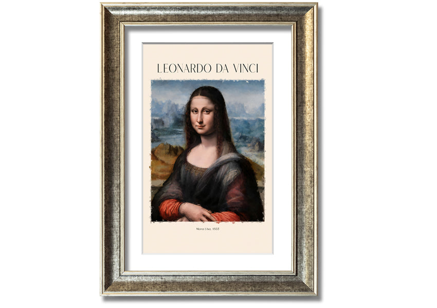 Mona Lisa 1503 by Leonardo Da Vinci, printed on coated polyester canvas, mounted on a 44mm box frame, ready to hang.