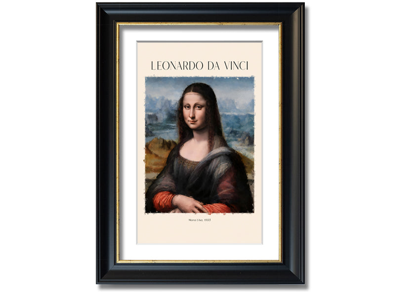 Mona Lisa 1503 by Leonardo Da Vinci, printed on coated polyester canvas, mounted on a 44mm box frame, ready to hang.