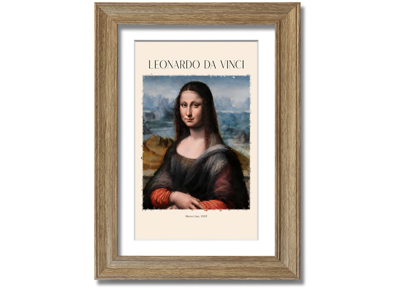 Mona Lisa 1503 by Leonardo Da Vinci, printed on coated polyester canvas, mounted on a 44mm box frame, ready to hang.