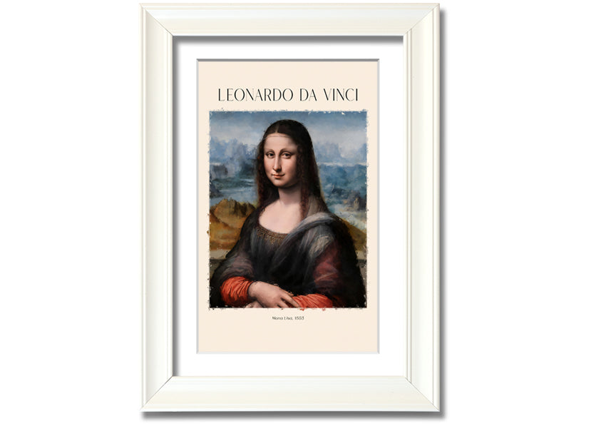 Mona Lisa 1503 by Leonardo Da Vinci, printed on coated polyester canvas, mounted on a 44mm box frame, ready to hang.