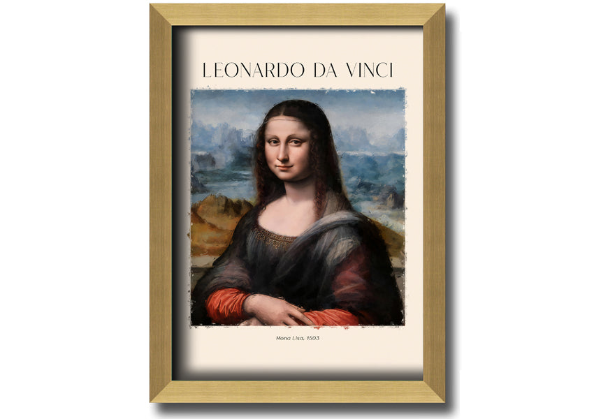 Mona Lisa 1503 by Leonardo Da Vinci, printed on coated polyester canvas, mounted on a 44mm box frame, ready to hang.