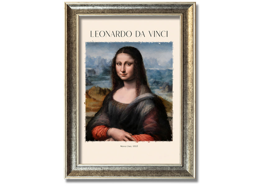 Mona Lisa 1503 by Leonardo Da Vinci, printed on coated polyester canvas, mounted on a 44mm box frame, ready to hang.