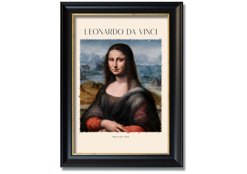 Mona Lisa 1503 by Leonardo Da Vinci, printed on coated polyester canvas, mounted on a 44mm box frame, ready to hang.