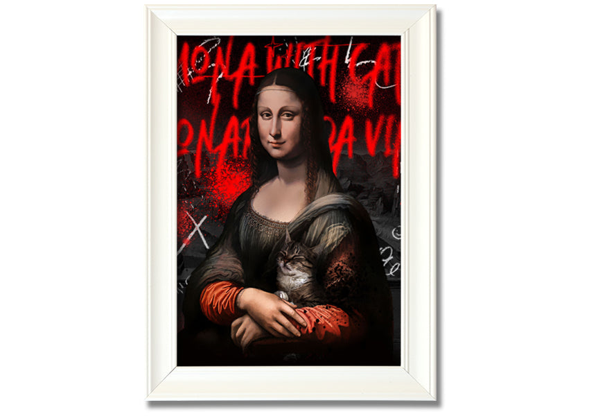 Vibrant Mona Lisa Pop art printed on coated polyester canvas, mounted on a 44mm box frame, ready to hang.