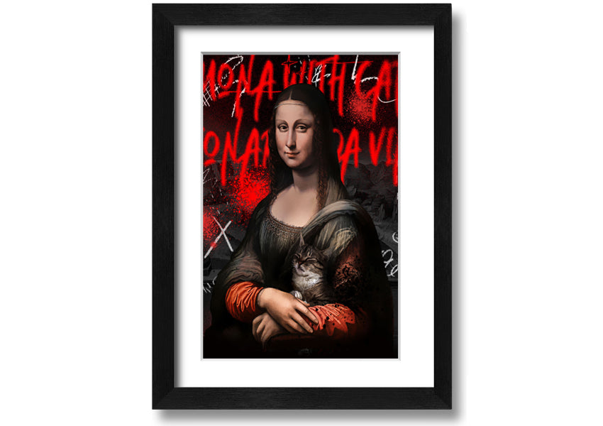 Vibrant Mona Lisa Pop art printed on coated polyester canvas, mounted on a 44mm box frame, ready to hang.