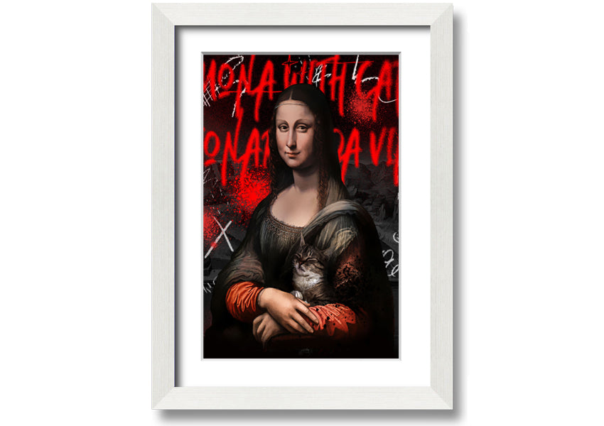 Vibrant Mona Lisa Pop art printed on coated polyester canvas, mounted on a 44mm box frame, ready to hang.