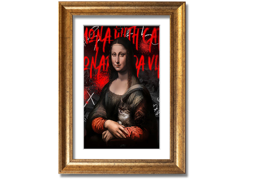 Vibrant Mona Lisa Pop art printed on coated polyester canvas, mounted on a 44mm box frame, ready to hang.