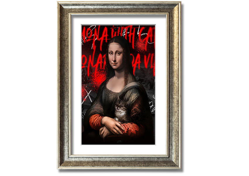 Vibrant Mona Lisa Pop art printed on coated polyester canvas, mounted on a 44mm box frame, ready to hang.