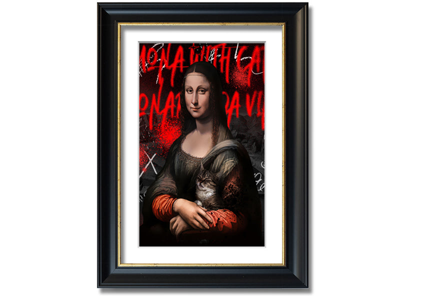 Vibrant Mona Lisa Pop art printed on coated polyester canvas, mounted on a 44mm box frame, ready to hang.