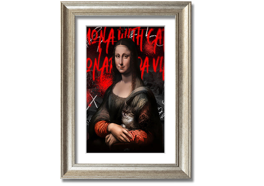 Vibrant Mona Lisa Pop art printed on coated polyester canvas, mounted on a 44mm box frame, ready to hang.