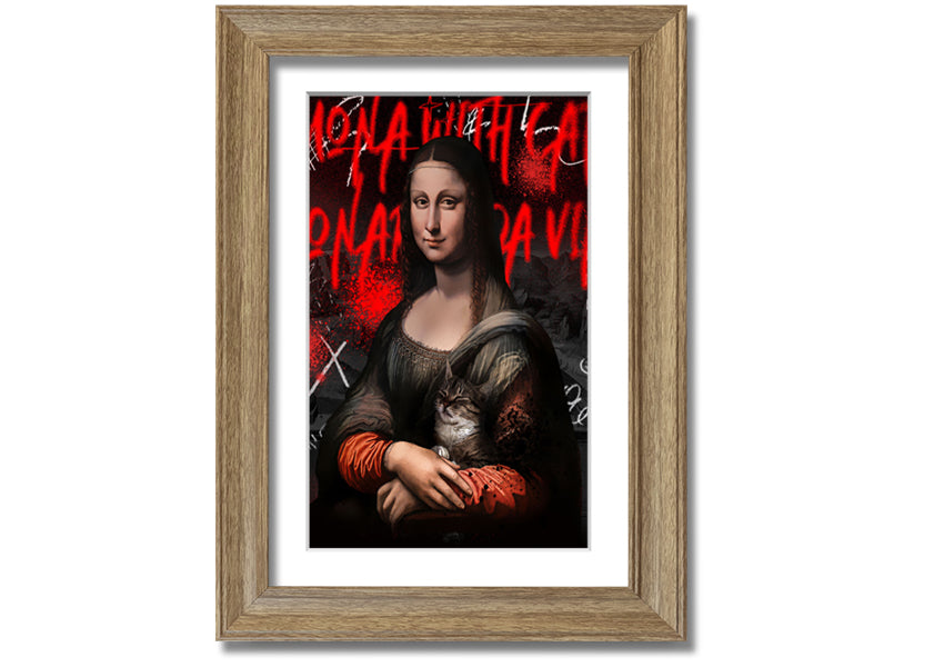 Vibrant Mona Lisa Pop art printed on coated polyester canvas, mounted on a 44mm box frame, ready to hang.