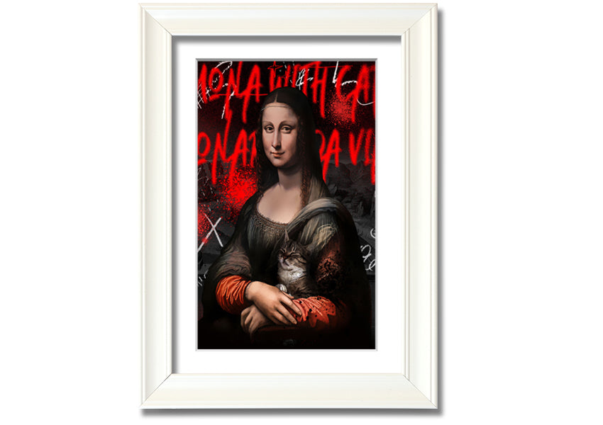 Vibrant Mona Lisa Pop art printed on coated polyester canvas, mounted on a 44mm box frame, ready to hang.