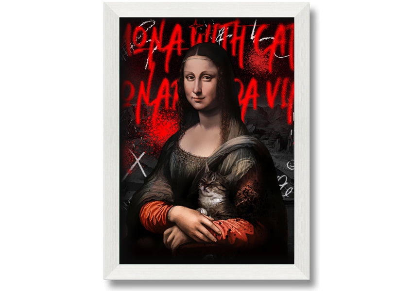 Vibrant Mona Lisa Pop art printed on coated polyester canvas, mounted on a 44mm box frame, ready to hang.