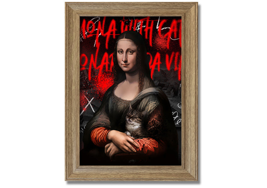 Vibrant Mona Lisa Pop art printed on coated polyester canvas, mounted on a 44mm box frame, ready to hang.