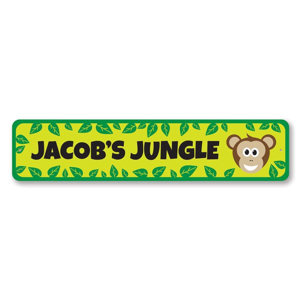 A colorful Monkey Kids Room Sign featuring playful monkey graphics, perfect for children's room decor.