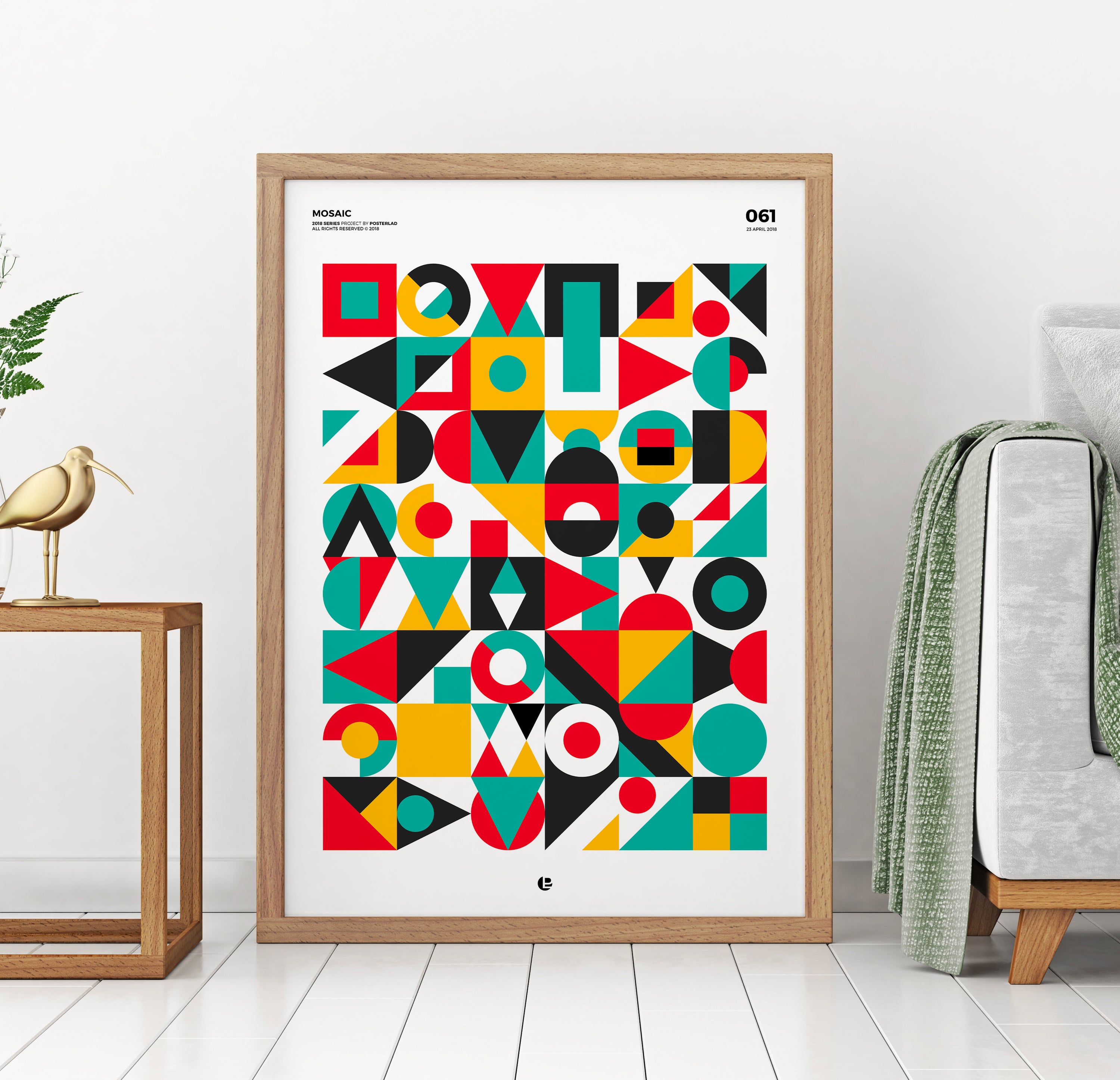 A vibrant Mosaic poster featuring unique stones symbolizing individuality and beauty, printed on thick matte paper.