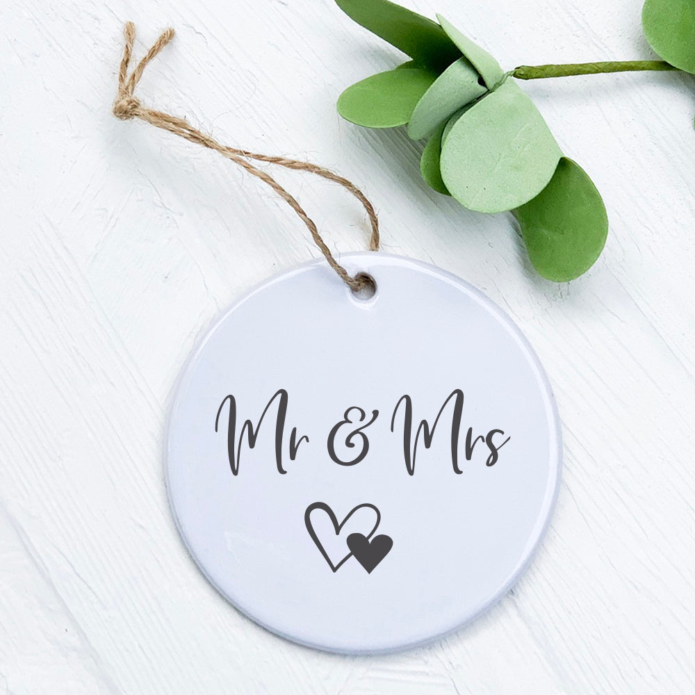 Mr & Mrs Ornament made of high-quality porcelain with original designs, featuring a smooth glossy finish.