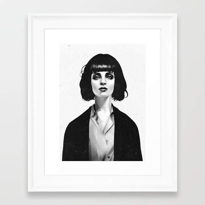 Mrs Mia Wallace frame made of solid wood with a contemporary angular design, featuring shatterproof acrylic and an acid-free dust cover.