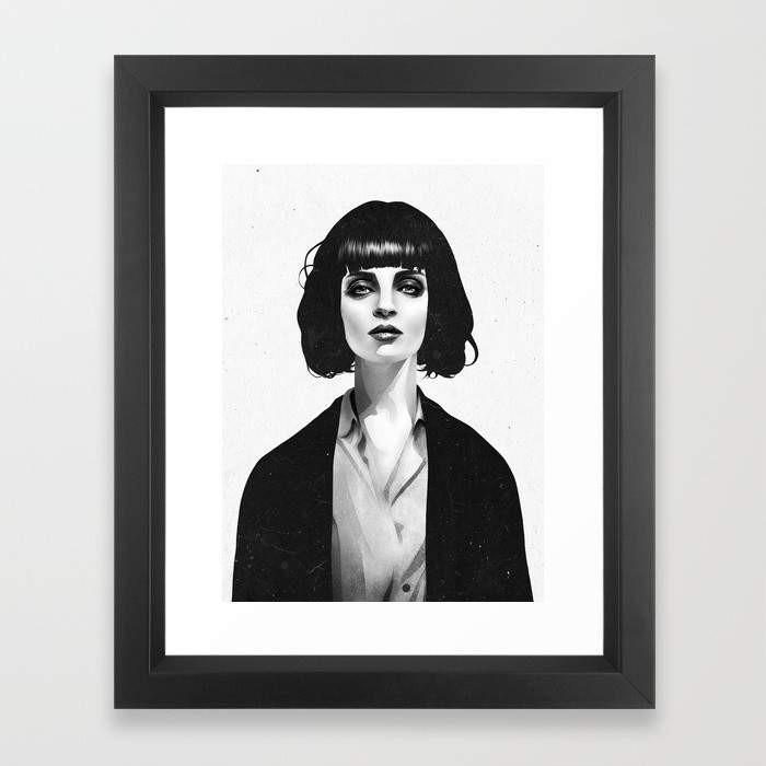 Mrs Mia Wallace frame made of solid wood with a contemporary angular design, featuring shatterproof acrylic and an acid-free dust cover.