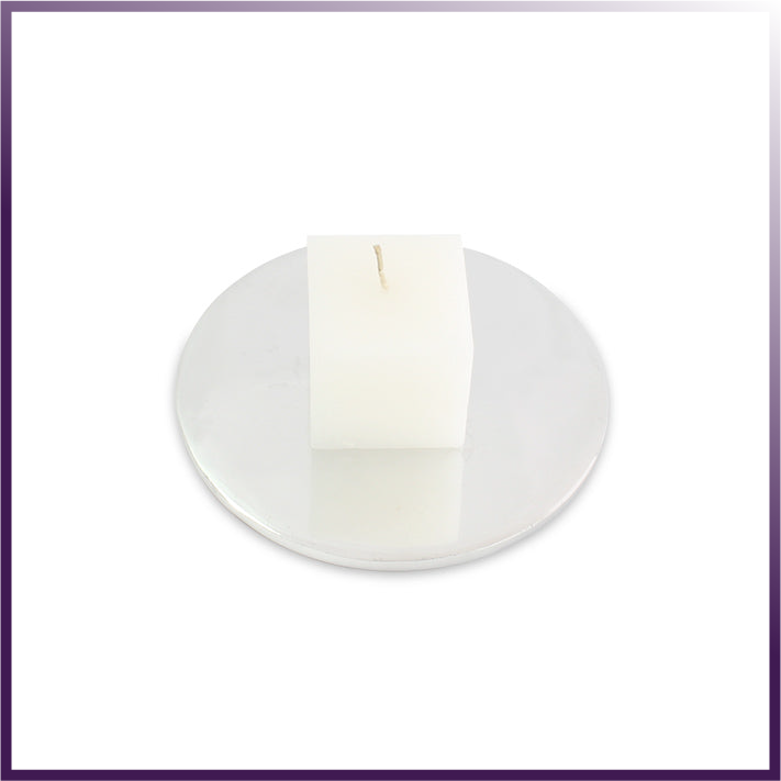 A stylish multi-purpose round candle holder made of recycled aluminum, showcasing a minimalist design suitable for modern decor.