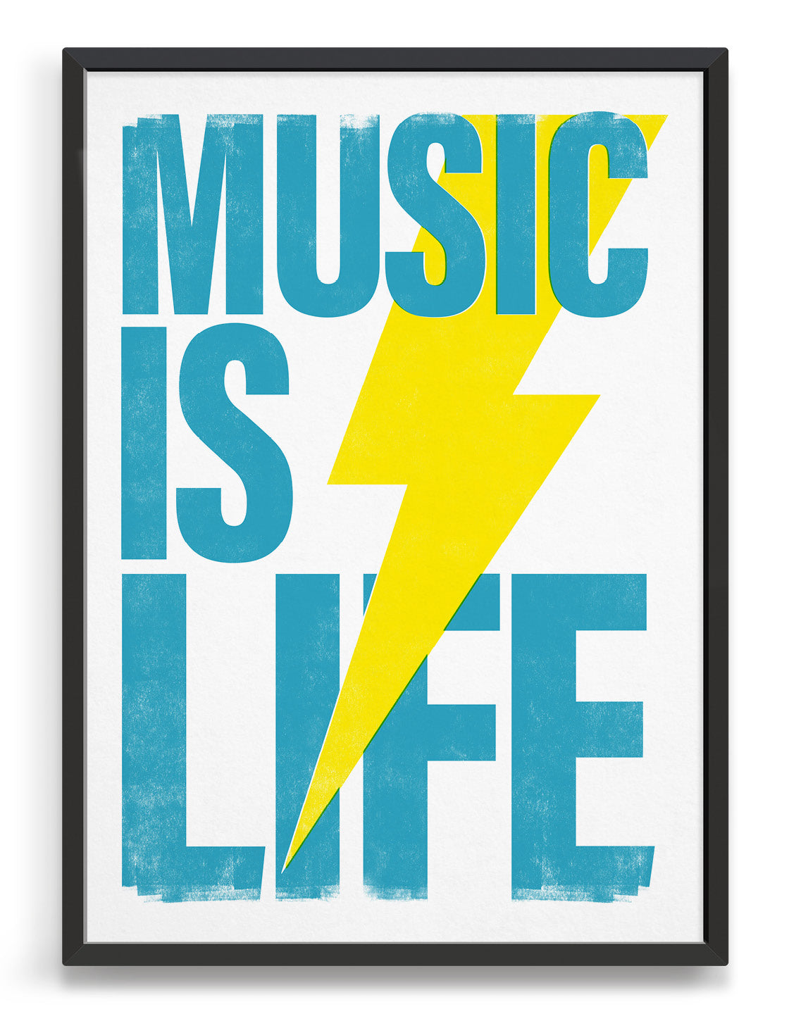 A vibrant wall art piece featuring musical notes and the phrase 'Music is Life', perfect for modern kitchen decor.