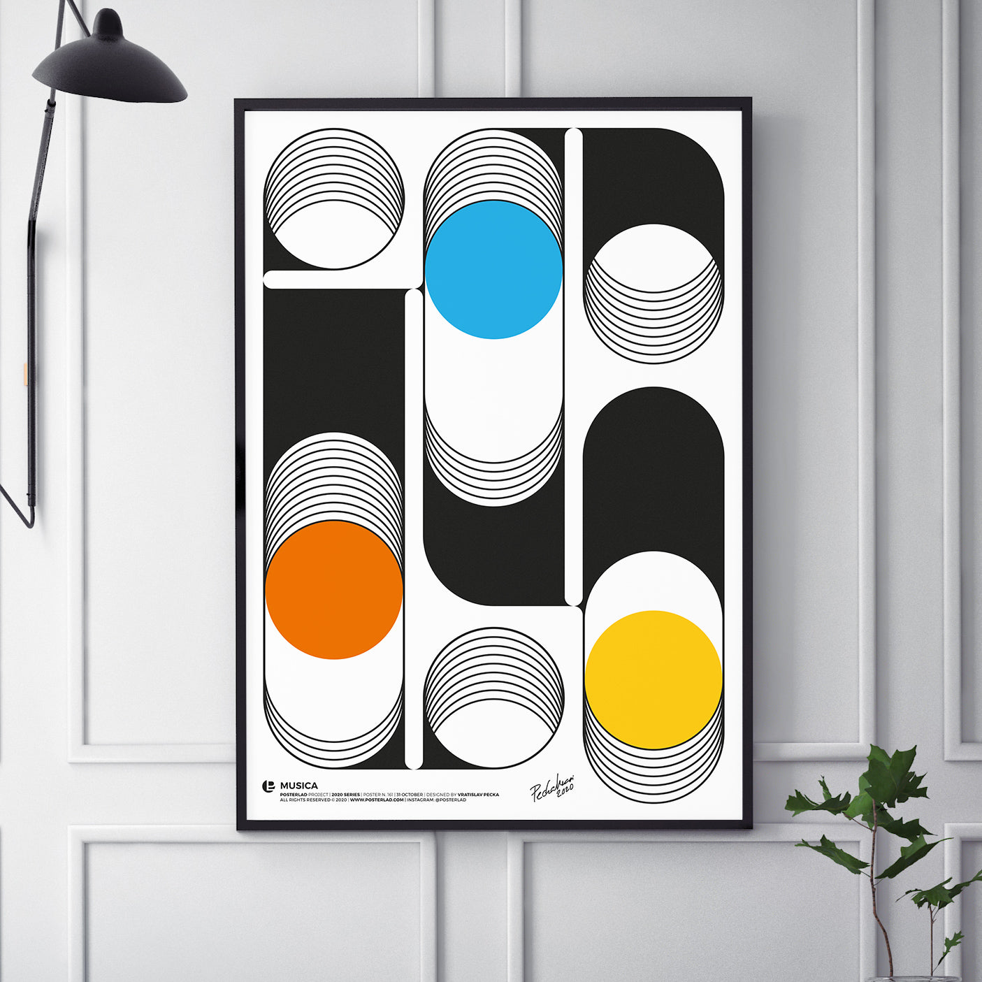 Vibrant Musica poster featuring colorful musical notes on thick matte paper, perfect for home or office decor.