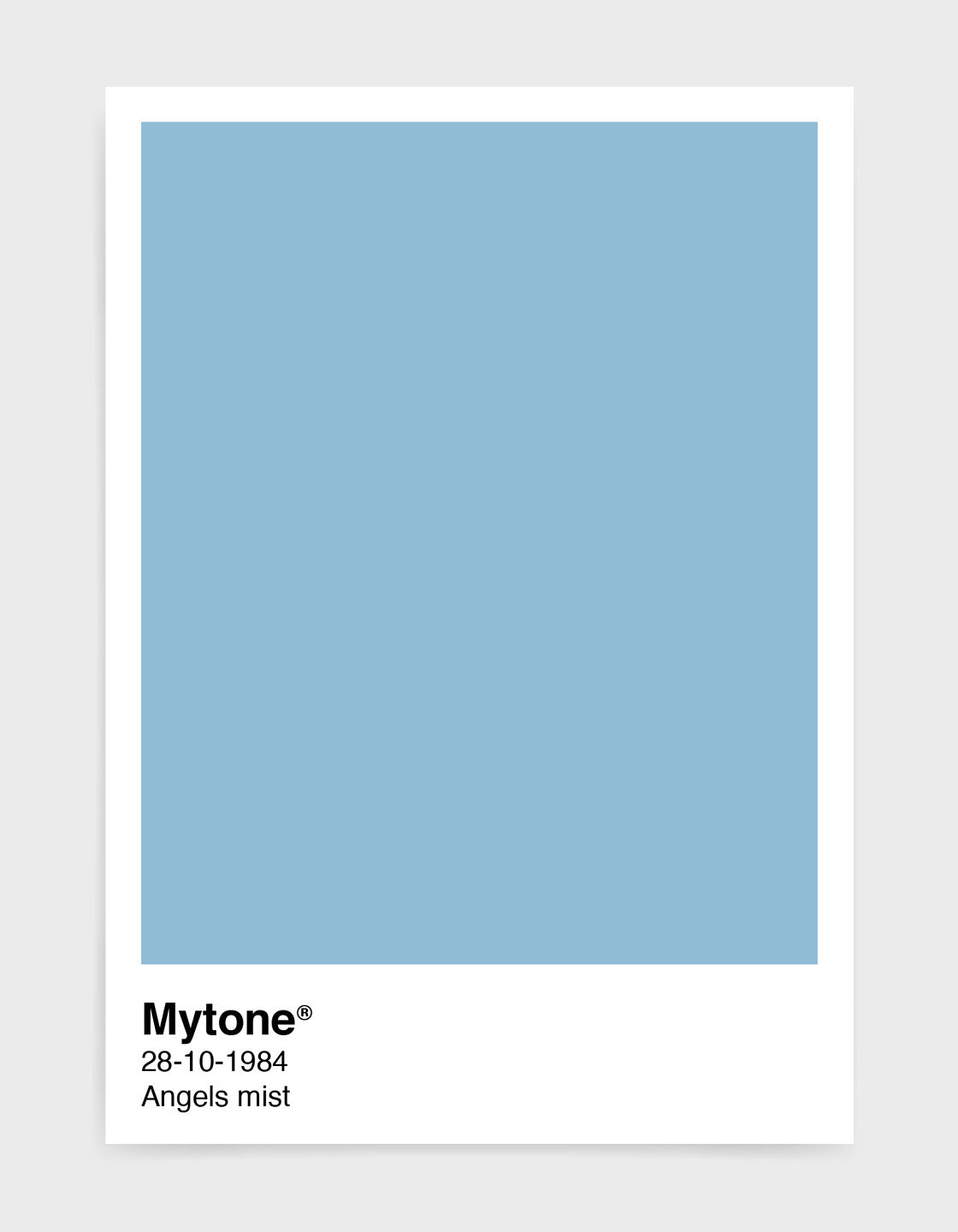 Mytone Colour Swatch showcasing 49 vibrant color options and personalized text examples.