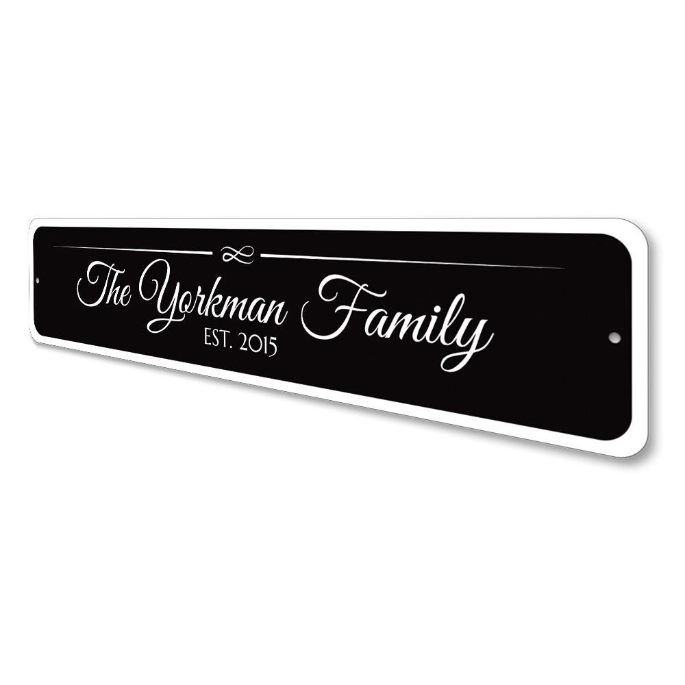 Personalized aluminum name sign with custom text, perfect for home decor.