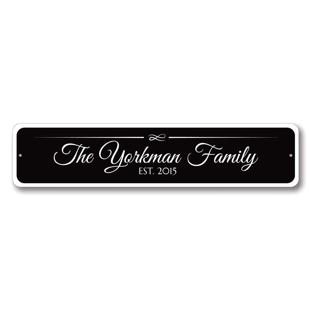 Personalized aluminum name sign with custom text, perfect for home decor.