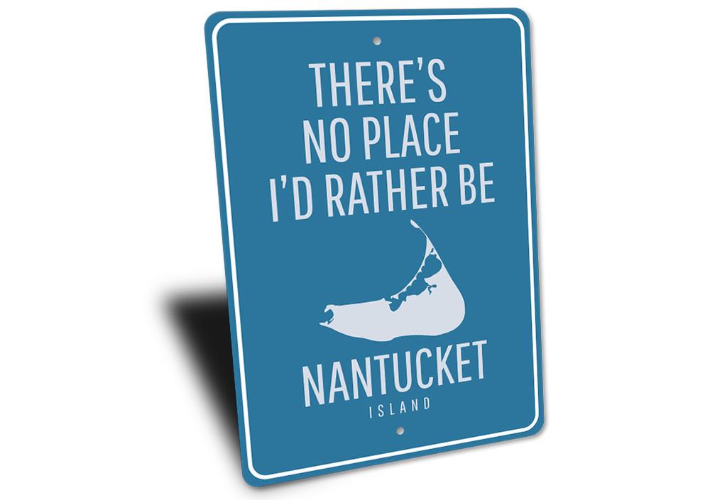 Nantucket Sign made of high-quality aluminum, featuring customizable text and a coastal design, perfect for beach houses and decor.