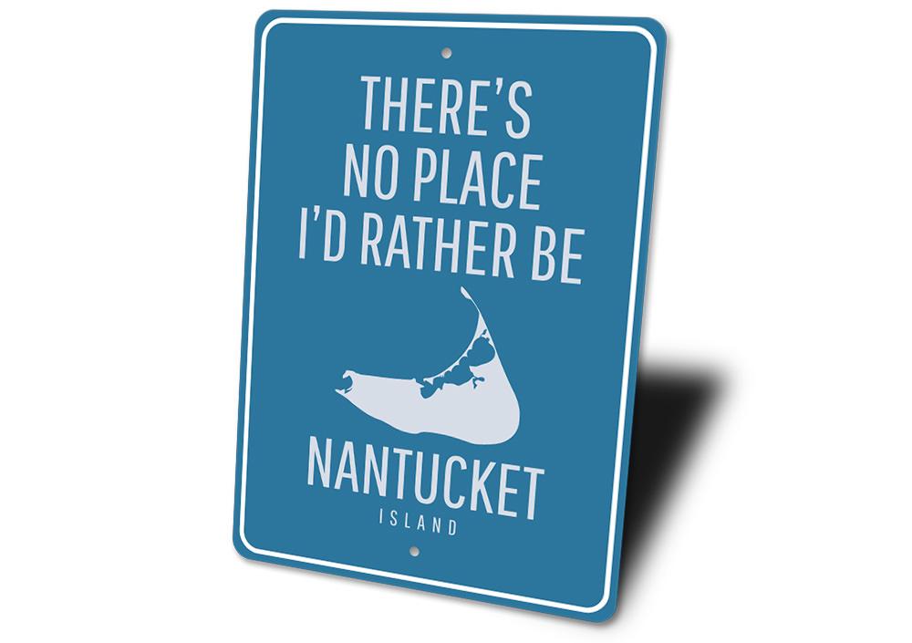 Nantucket Sign made of high-quality aluminum, featuring customizable text and a coastal design, perfect for beach houses and decor.