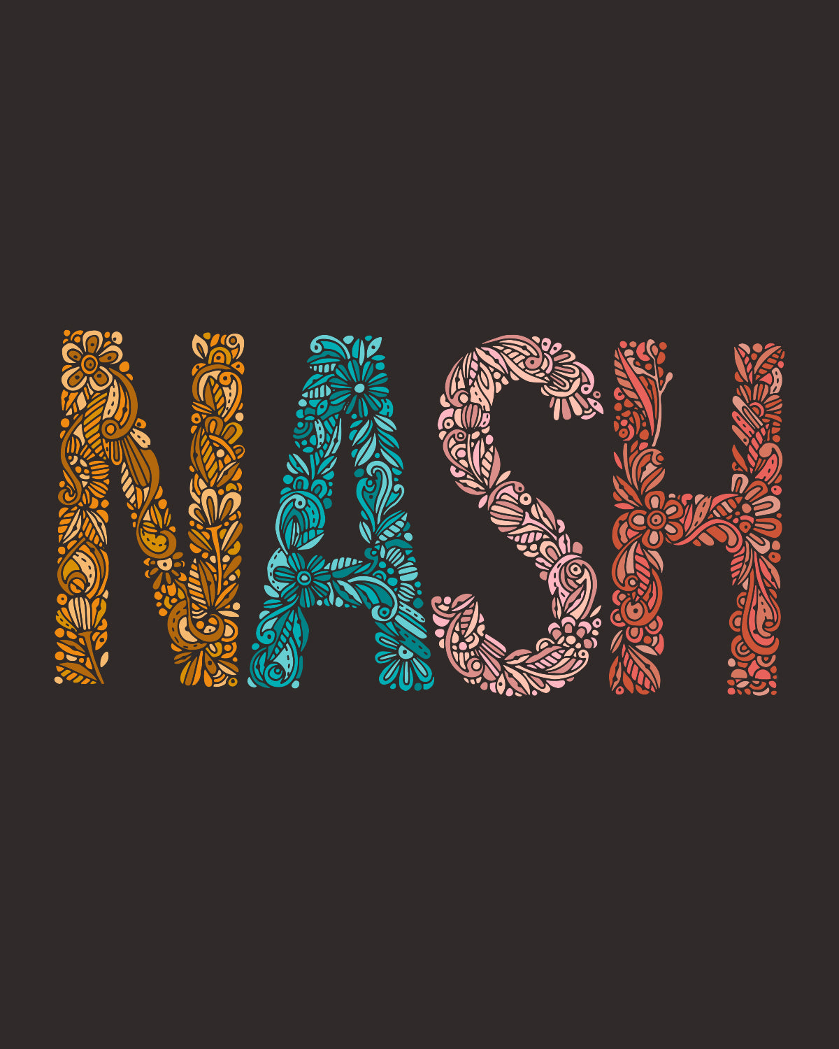 Vibrant Nash artwork printed on heavy matte card stock, featuring a unique design with rich colors.