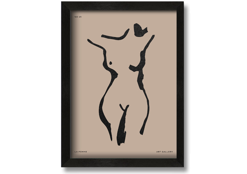 Natural Form Beige framed print with elegant beige design, handmade in the UK, ready to hang.