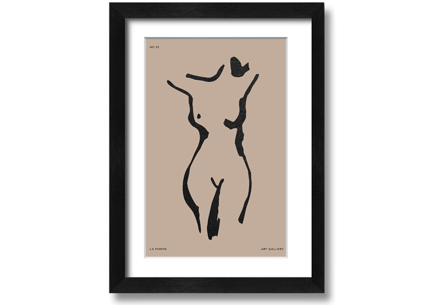 Natural Form Beige framed print with elegant beige design, handmade in the UK, ready to hang.