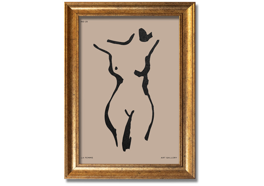 Natural Form Beige framed print with elegant beige design, handmade in the UK, ready to hang.