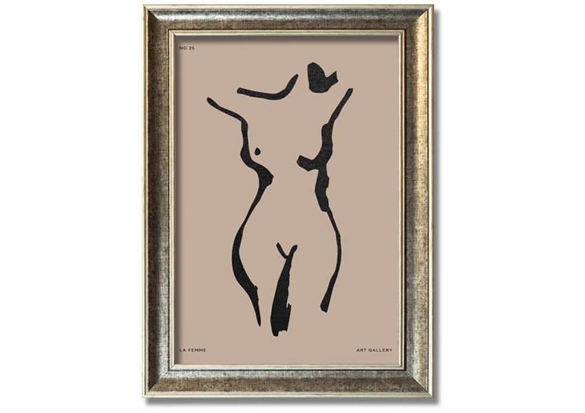 Natural Form Beige framed print with elegant beige design, handmade in the UK, ready to hang.