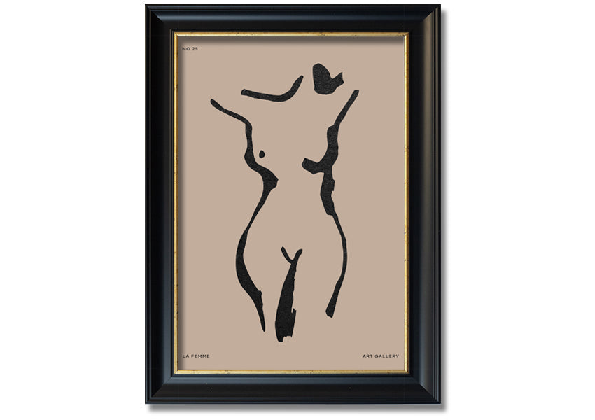 Natural Form Beige framed print with elegant beige design, handmade in the UK, ready to hang.