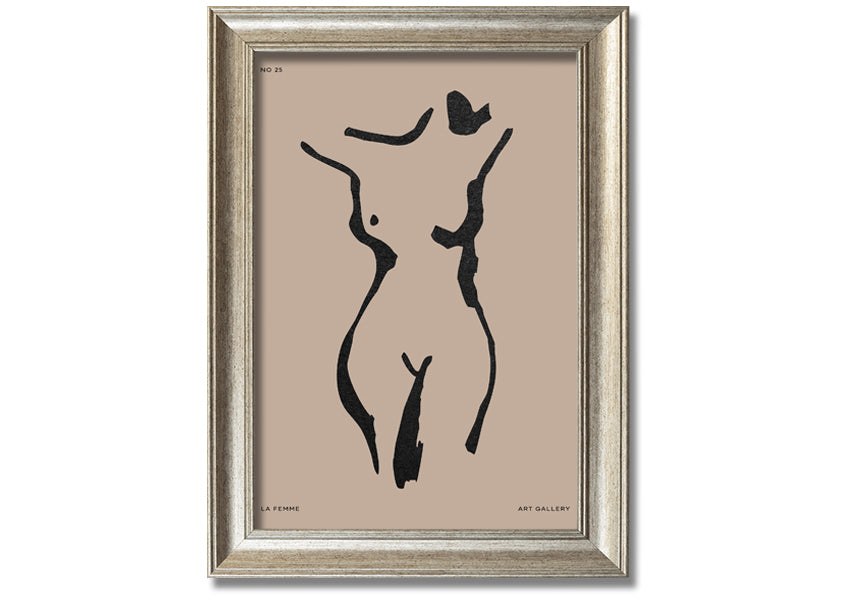 Natural Form Beige framed print with elegant beige design, handmade in the UK, ready to hang.