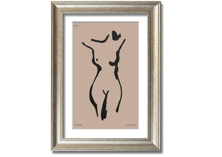 Natural Form Beige framed print with elegant beige design, handmade in the UK, ready to hang.