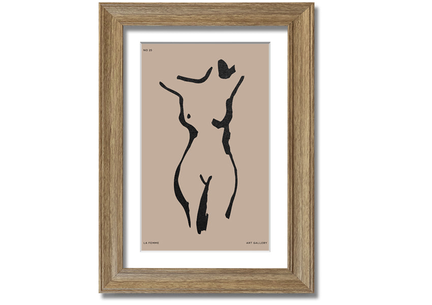 Natural Form Beige framed print with elegant beige design, handmade in the UK, ready to hang.