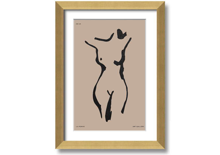 Natural Form Beige framed print with elegant beige design, handmade in the UK, ready to hang.