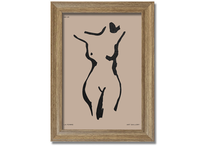 Natural Form Beige framed print with elegant beige design, handmade in the UK, ready to hang.