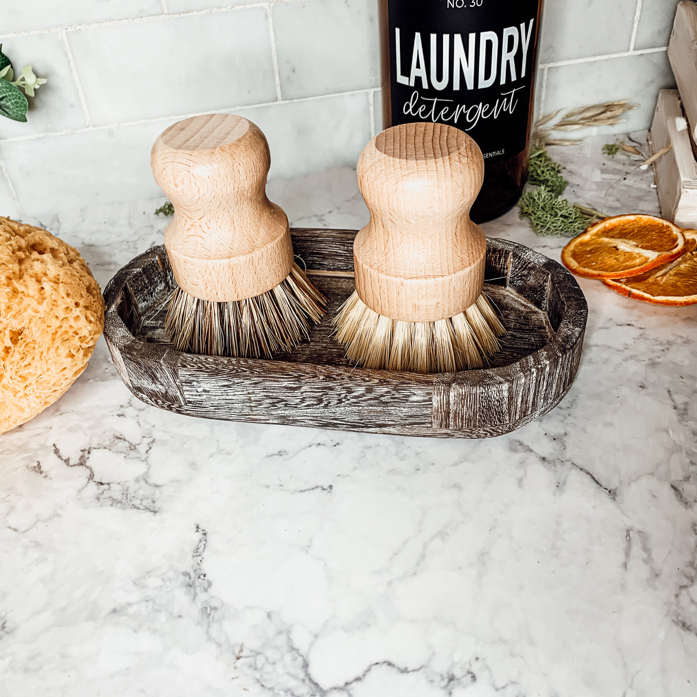 Natural Sisal Brush with ergonomic beech wood handle and durable bristles, perfect for eco-friendly cleaning.