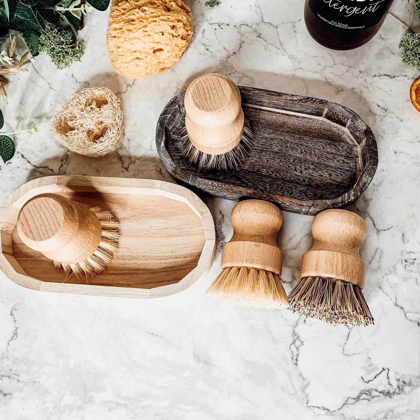 Natural Sisal Brush with ergonomic beech wood handle and durable bristles, perfect for eco-friendly cleaning.