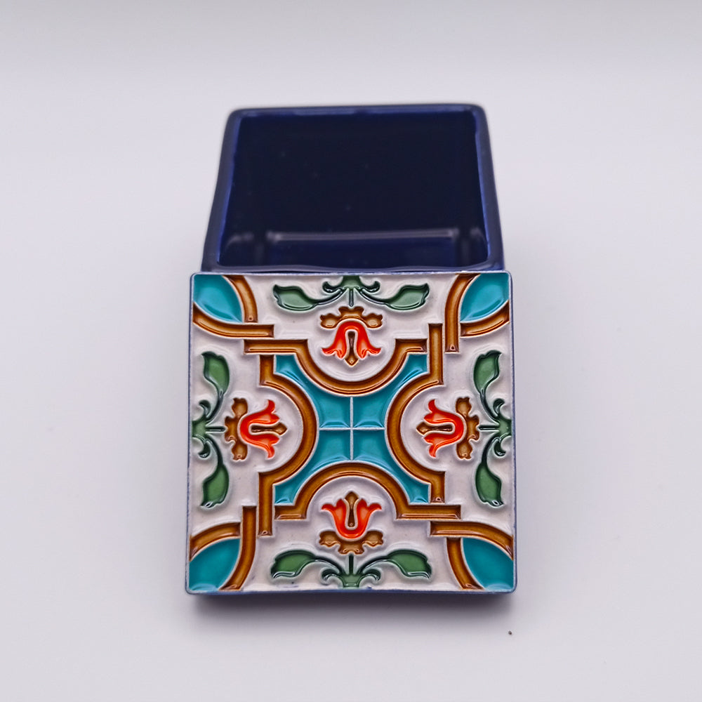 Nazareth Ceramic Box featuring intricate handcrafted details and elegant design, perfect for home decor and storage.