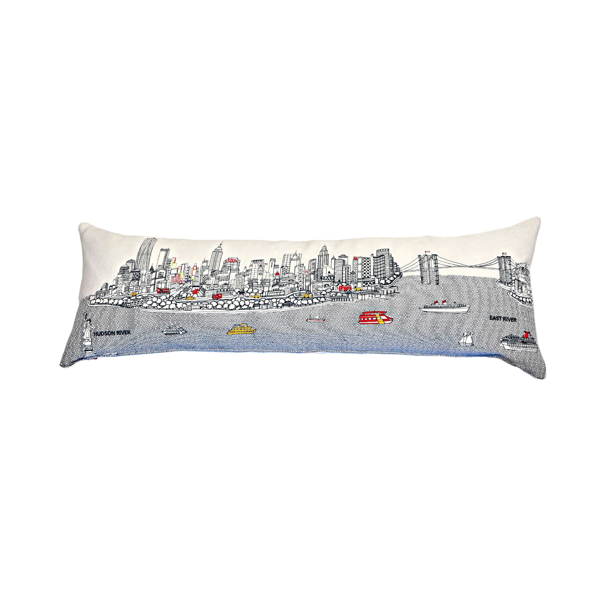 New York City Pillow featuring iconic designs and vibrant colors, perfect for home decor.